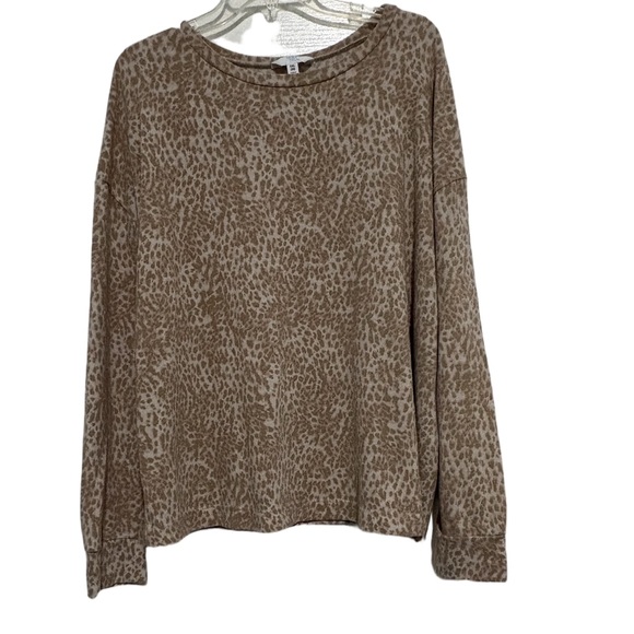 Time and Tru Tops - Brown Leopard Print Sweatshirt